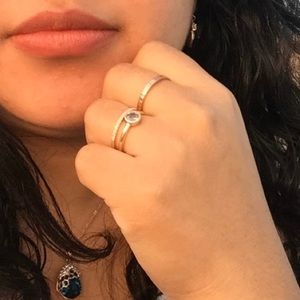 SOLD. BlueGreen Sapphire 14kt Gold Bezel Ring